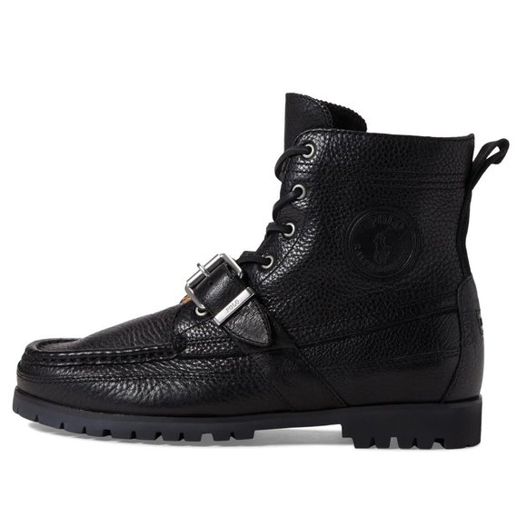 New Polo Ralph Lauren Ranger Black Pull up Grain Leather main image 5